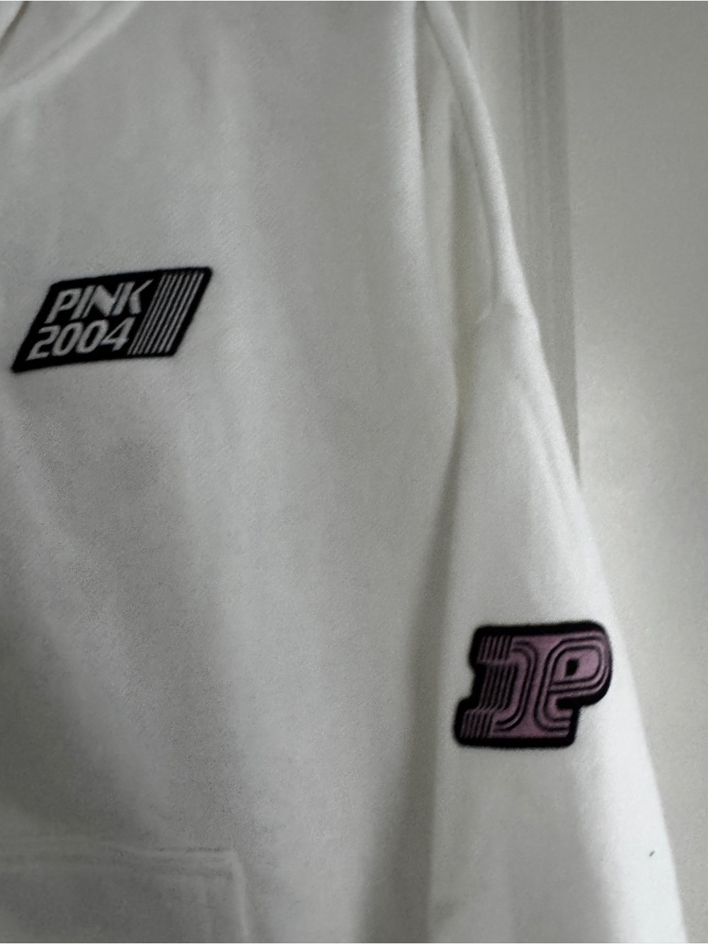 New V.S. PINK White 2004 Racing Logo Full Zip Up Drawstring Hoodie XXL - Picture 2 of 5
